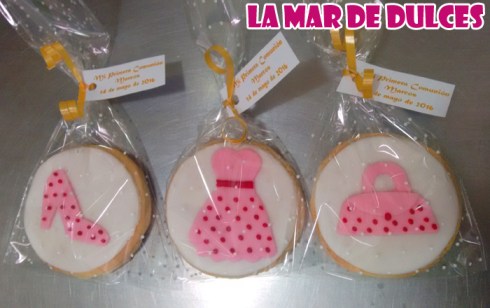 Galletas decoradas bolso, zapato y vestido Sevilla
