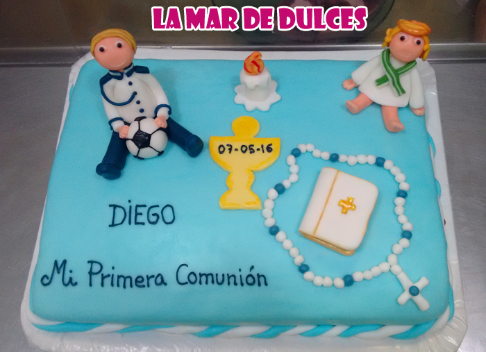 Tarta fondant de comunión Sevilla