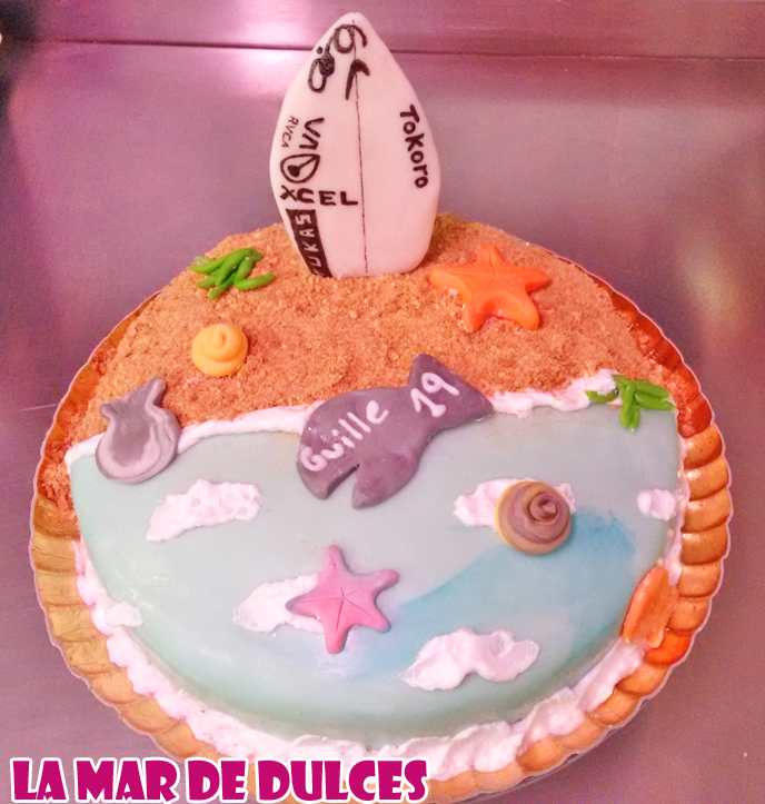 Tarta fondant de tabla de surf Sevilla