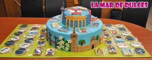 Tarta fondant Sevilla Berlín para el Aeropuerto de Sevilla