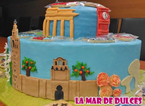 Tarta fondant Sevilla Berlín para el Aeropuerto de Sevilla