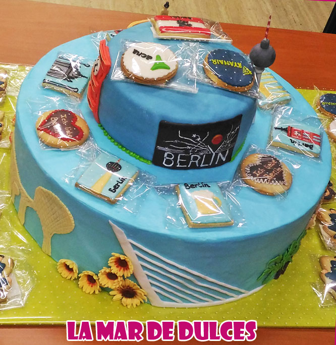 Tarta fondant Sevilla Berlín para el Aeropuerto de Sevilla