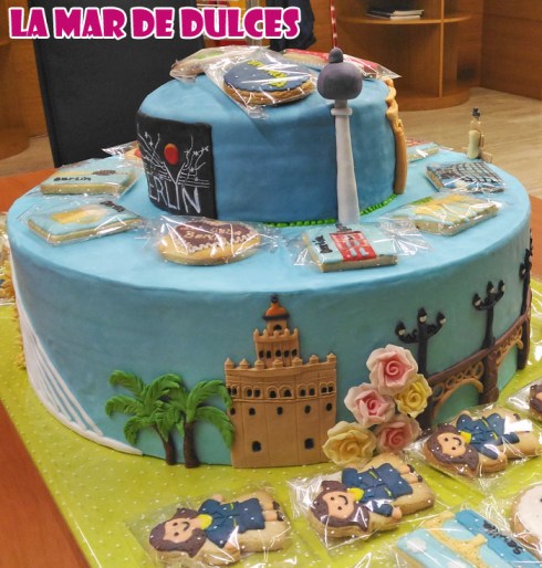 Tarta fondant Sevilla Berlín para el Aeropuerto de Sevilla